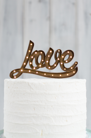 Marquee Light Up Cake Topper - LOVE Cursive