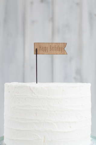 Wooden Cake Flag 2 with custom text