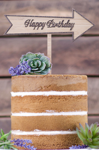 Cake Topper - Happy Birthday Arrow