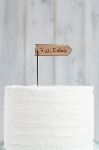 Wooden Cake Flag 1 with custom text