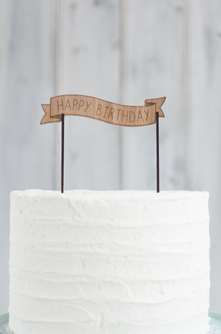 Wooden Cake Banner with custom text